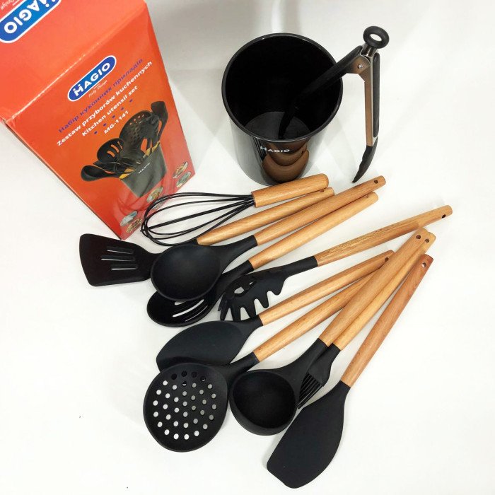 Набір кухонний із 11 силіконових предметів Magio MG-1141, Набір приладдя для кухні із силікону