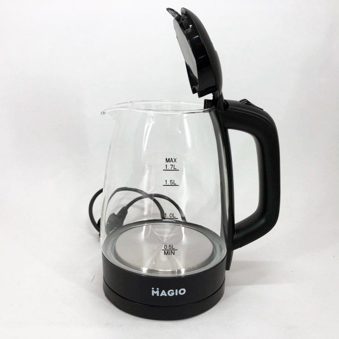 Електрочайник Magio MG-505, прозорий чайник з підсвічуванням, стильний електричний чайник