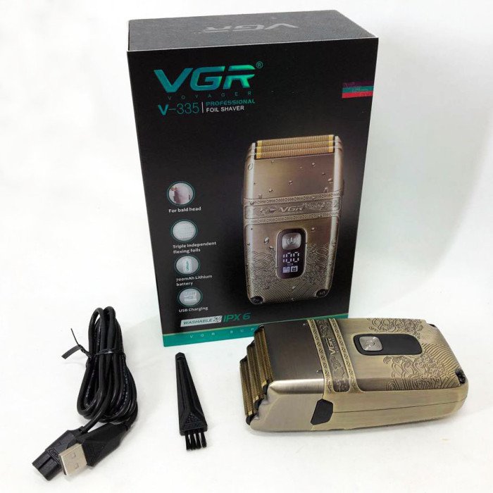 Професійна електробритва Шейвер VGR V-335 Shaver з трьома ножовими блоками, бритва для бороди