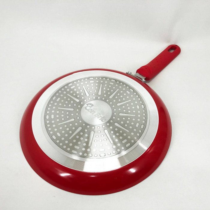 Сковорода млинець 24 см з антипригарним покриттям Con Brio CB-2424 для всіх видів плит. Колір: червоний