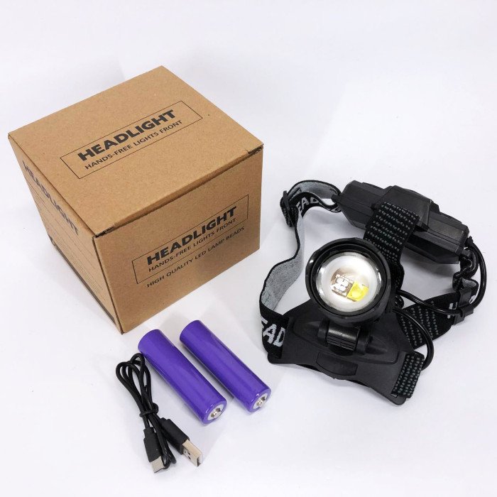 Ліхтар налобний PLD-8059-P50-UV, потужний акумуляторний ліхтарик налобний, налобний ліхтар яскравий