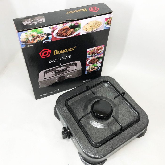 Газова плита DOMOTEC MS-6601 на 1 конфорку. Колір: сірий