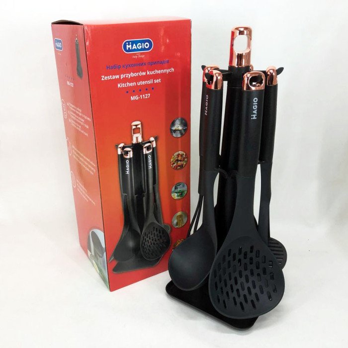 Набір кухонних приладів Magio MG-1127, силіконове кухонне приладдя, набір кухонних приладів