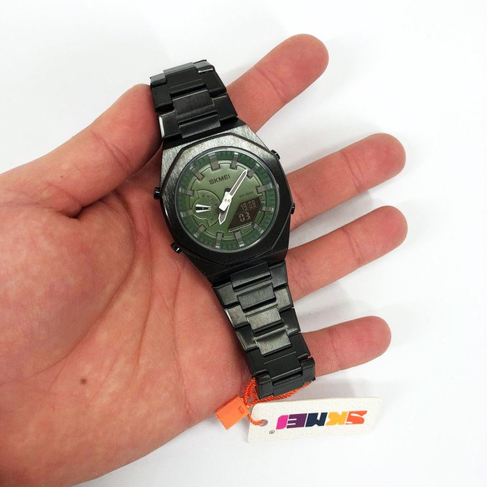 Годинник наручний чоловічий SKMEI 1816BKGNBK, стильний класичний чоловічий годинник, фірмовий спортивний годинник