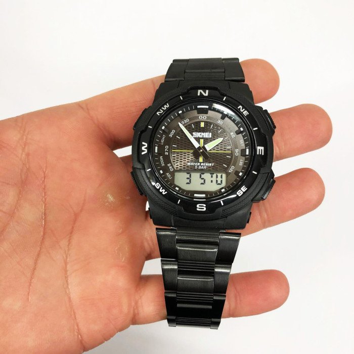 Годинник наручний чоловічий SKMEI 1370BKWT, годинник для військовослужбовців, фірмовий спортивний годинник