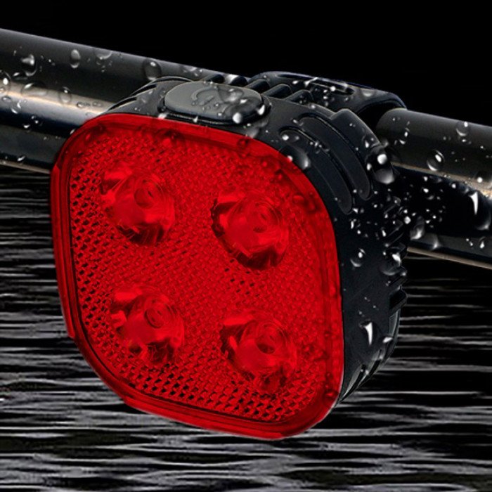 Велосипедний ліхтар задній габаритний FY-328, Велоліхтар з функцією стоп-сигналу, Водонепроникний
