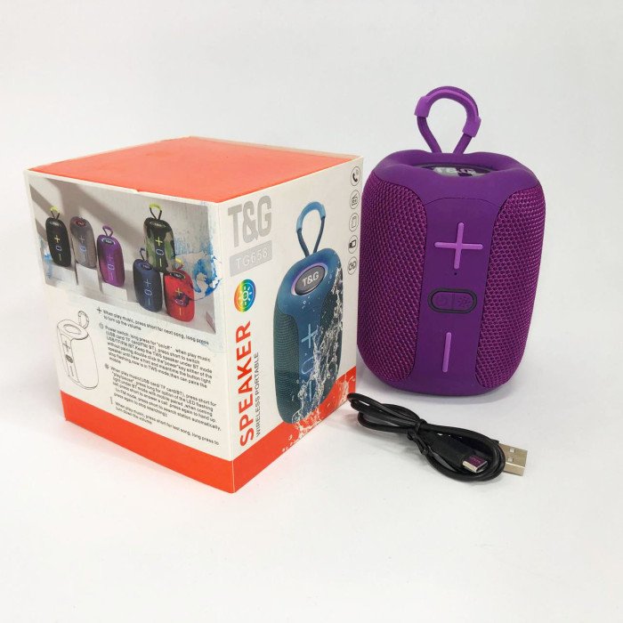 Портативна Bluetooth колонка TG658 8W з RGB підсвічуванням бездротова портативна потужна. Колір: фіолетовий