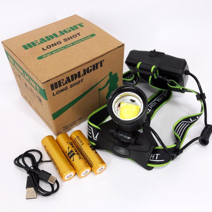 Ліхтарик налобний Bailong BL-A13-3-P360, Ліхтарик налобний потужний, Налобний прожектор