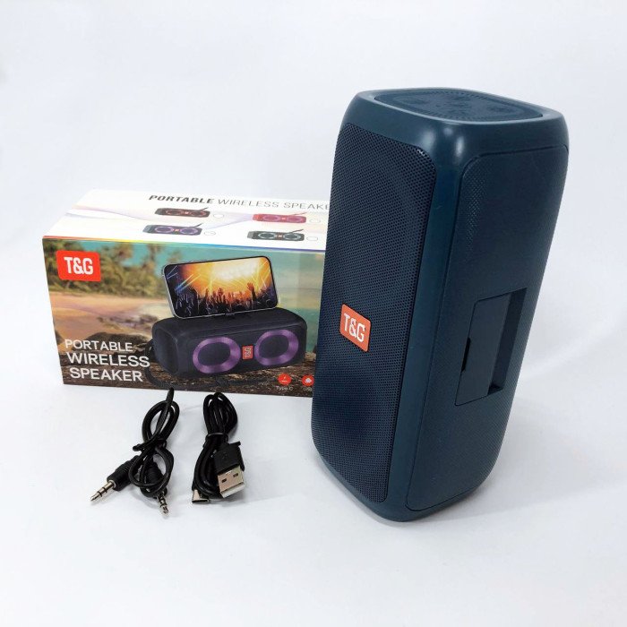 Портативна колонка TG333 2x5W з RGB підсвічуванням, гучна блютуз колонка. Колір: синій