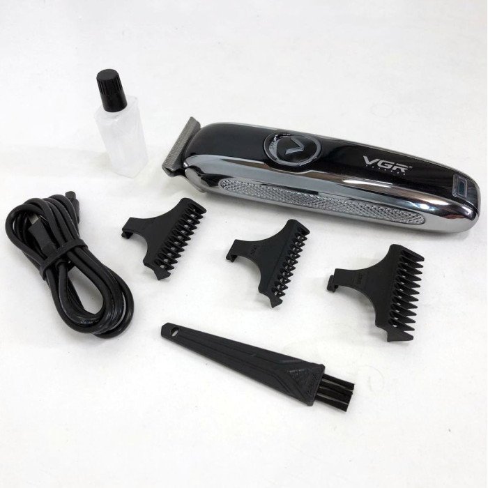 Машинка для стрижки VGR V-168 бездротова з комплектом насадок, Електробритва для голови