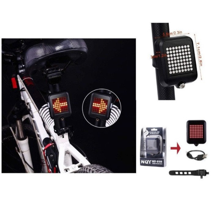 Задній велоліхтар з поворотником та лазерною розміткою AQY-0100, Велосипедний ліхтар із захистом від вологи.