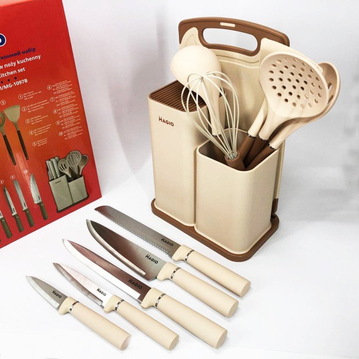 Набір силіконових кухонних речей Magio MG-1097I набір ножів лопаток 12 предметів