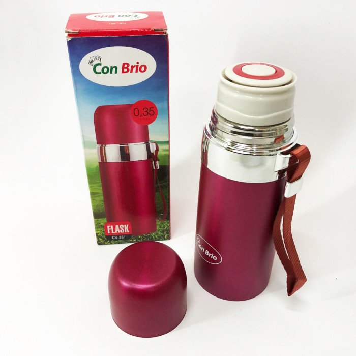 Термос Con Brio CB-381 Gold 0,35л, Термос для питної води, Якісний термос для дому. Колір: рожевий