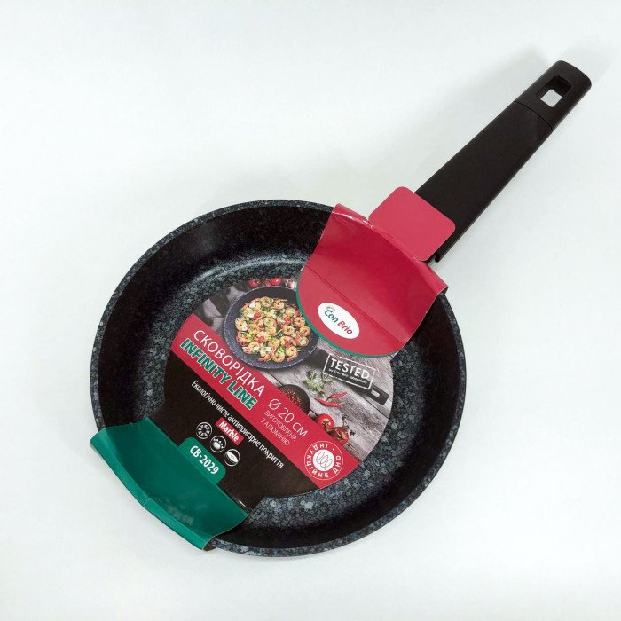 Сковорода з індукцією 20 см Con Brio СВ-2029 антипригарне покриття можна мити в посудомийній машині