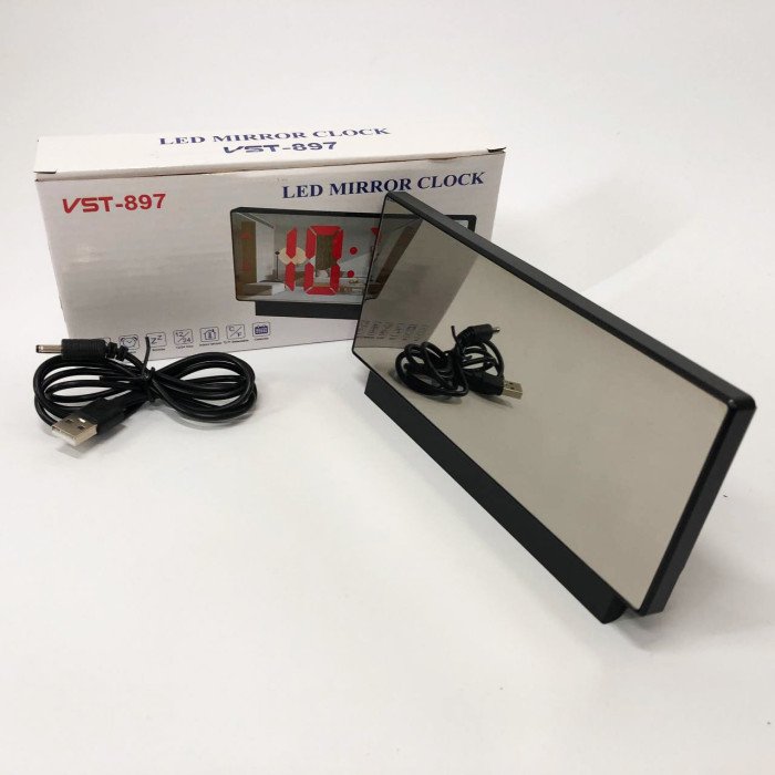 Годинник електронний з дзеркальним дисплеєм VST-888-5, Годинник електронний настільний світ.