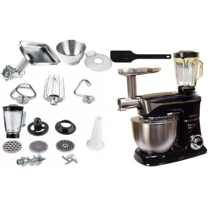 Багатофункціональний кухонний комбайн Rainberg RB-8080 Тістоміс, М'ясорубка, Блендер, Потужний блендер