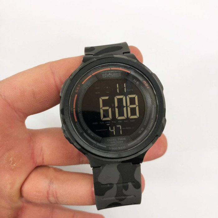 Годинник наручний чоловічий SKMEI 1841CMGY GREY CAMO, армійський годинник протиударний. Колір: сірий