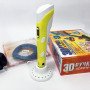 3D ручка Smart 3D Pen 2 c LCD дисплеєм, Дитяча електро ручка для фігурок із пластику. Колір: жовтий