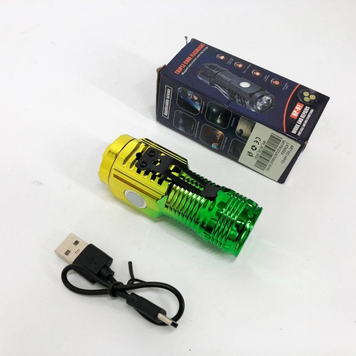 Кишеньковий ліхтарик PLD-HP01-3LED, Потужний акумуляторний лед ліхтарик, лед ліхтар ручний