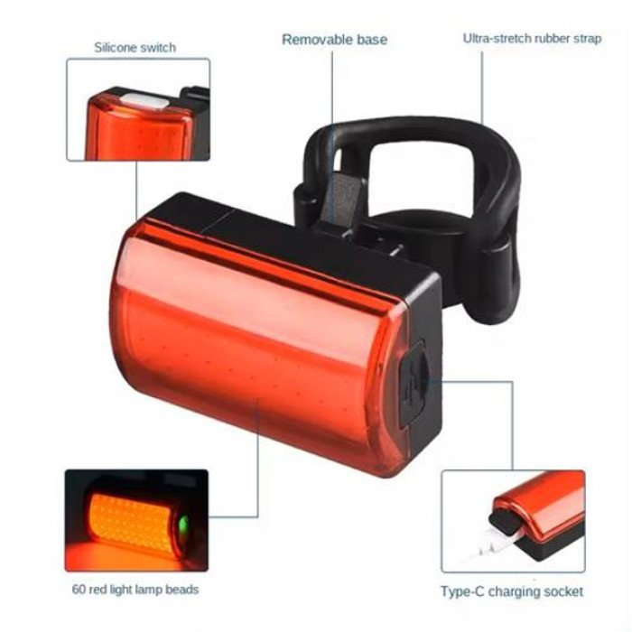 Велоліхтар MY-2105-60LED, Велосипедний ліхтар з функцією мигалки, Світлові сигнали для велосипеда