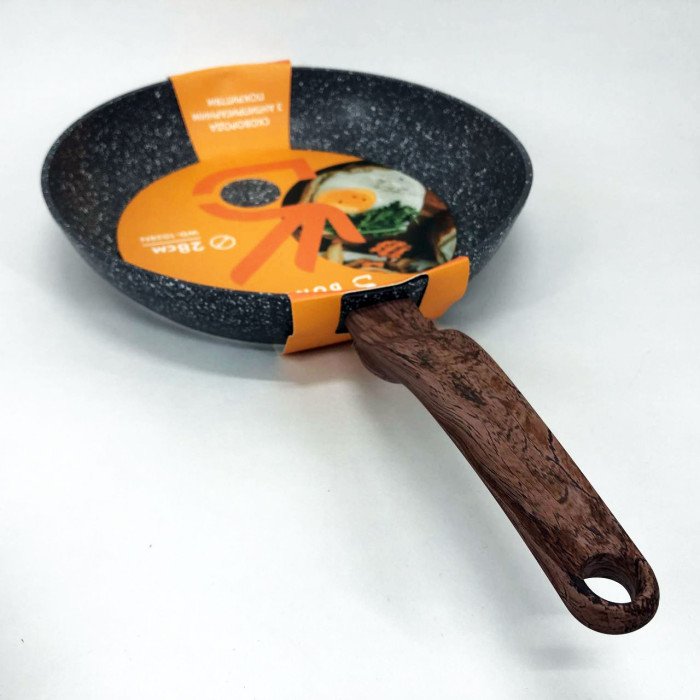 Сковорода Well Done WD-1038N з покриттям Marble Stone 28 см, сковорода з індукційним дном