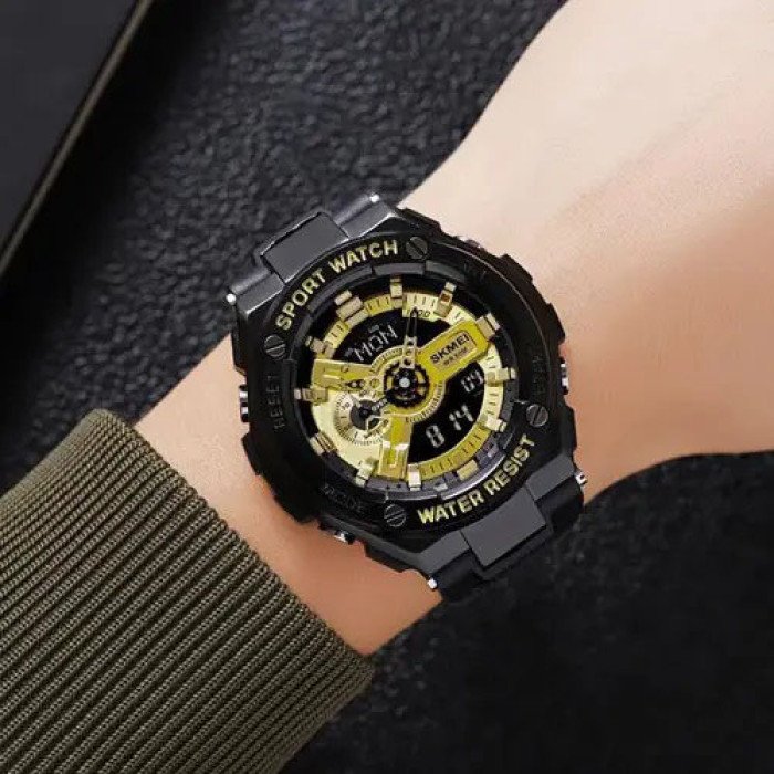 Годинник наручний чоловічий SKMEI 2101BKGD, армійський годинник протиударний, оригінальний чоловічий годинник спортивний