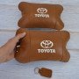 Набір шкіряних подушок 2шт на підголівник Toyota. Комфортні ортопедичні подушки,Тойота