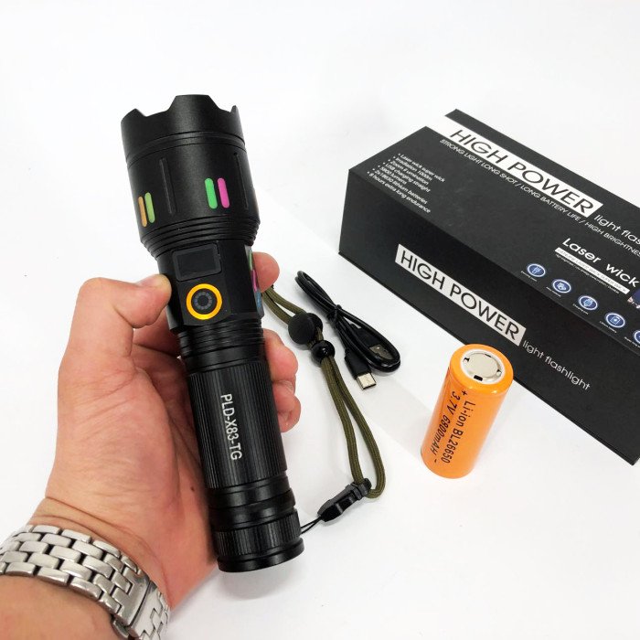 Ліхтар NIGHT VISION FLUORESCENCE X83 WHITE LASER PM30-TG, світлодіодний ручний акумуляторний портативний