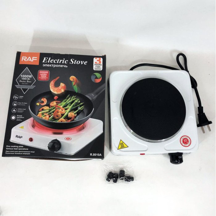 Електрична одноконфоркова дискова настільна плита RAF 8010A 1000 Вт, електрична комфорка