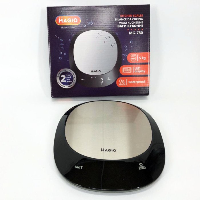 Ваги кухонні MAGIO MG-780 водонепроникні, ваги для кондитера, кухонні ваги міні