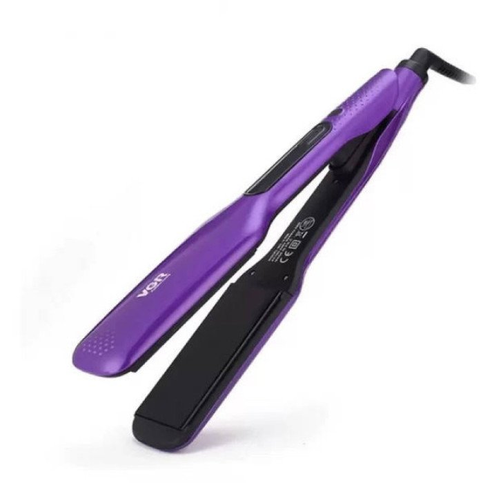 Широка праска для випрямлення волосся VGR V-506 потужністю 55 Вт з LED дисплеєм 130-210 градусів фіолетовий