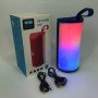 Портативна Bluetooth колонка TG169 з різнокольоровим підсвічуванням FM-радіо 5Wx2. Колір: синій