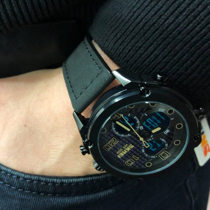 Годинник наручний чоловічий SKMEI 1975LBKBK, оригінальний чоловічий годинник, годинник кварцовий чоловічий