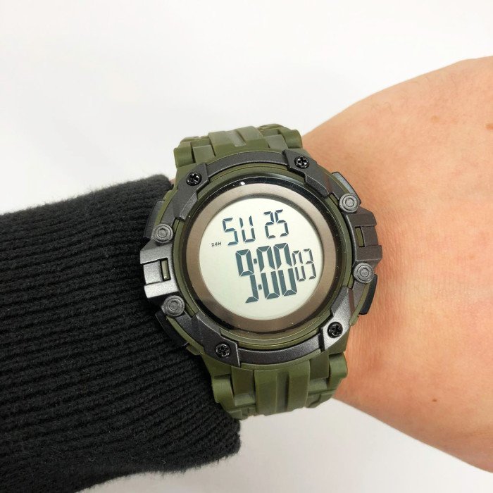 Годинник наручний чоловічий SKMEI 1545AG ARMY GREEN, армійський годинник протиударний. Колір: зелений