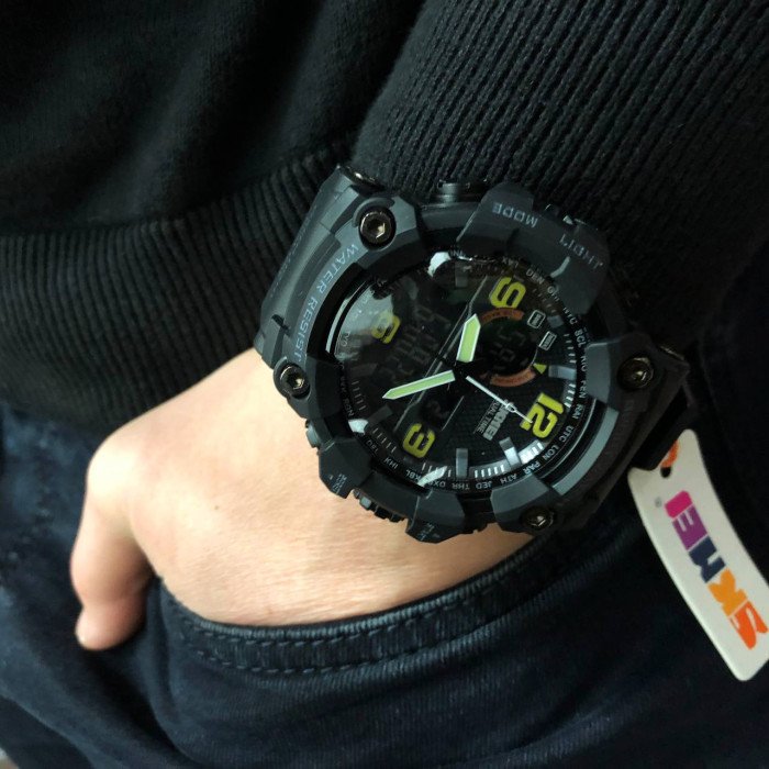 Годинник наручний чоловічий SKMEI 1520BK BLACK, армійський годинник протиударний. Колір: чорний