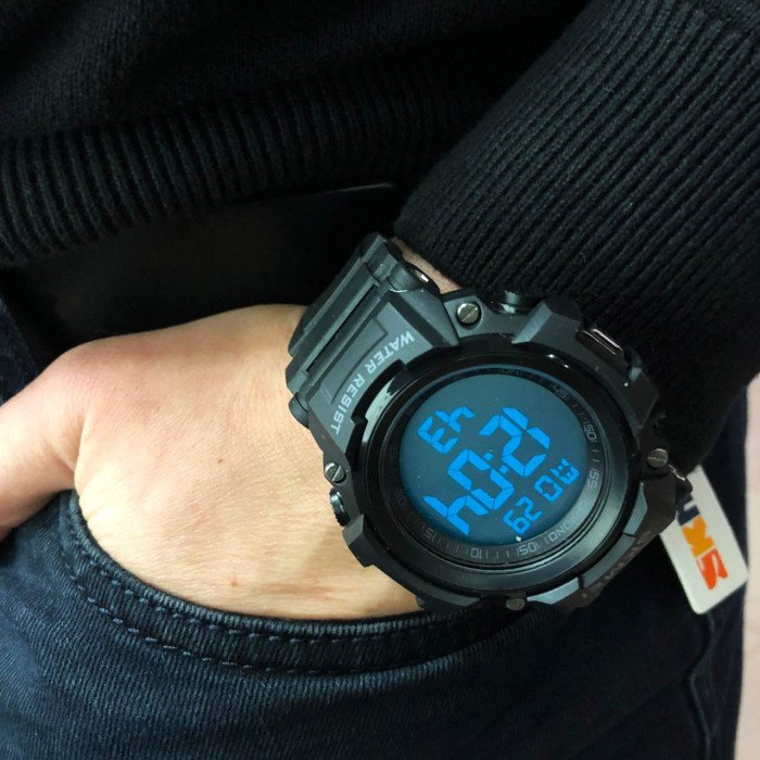 Годинник наручний чоловічий SKMEI 1886BKWT, годинник для чоловіка. Колір: чорний з білим циферблатом