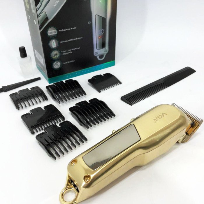 Машинка для стрижки VGR Professional Hair Clipper V-278 GOLD, домашня машинка для стрижки волосся