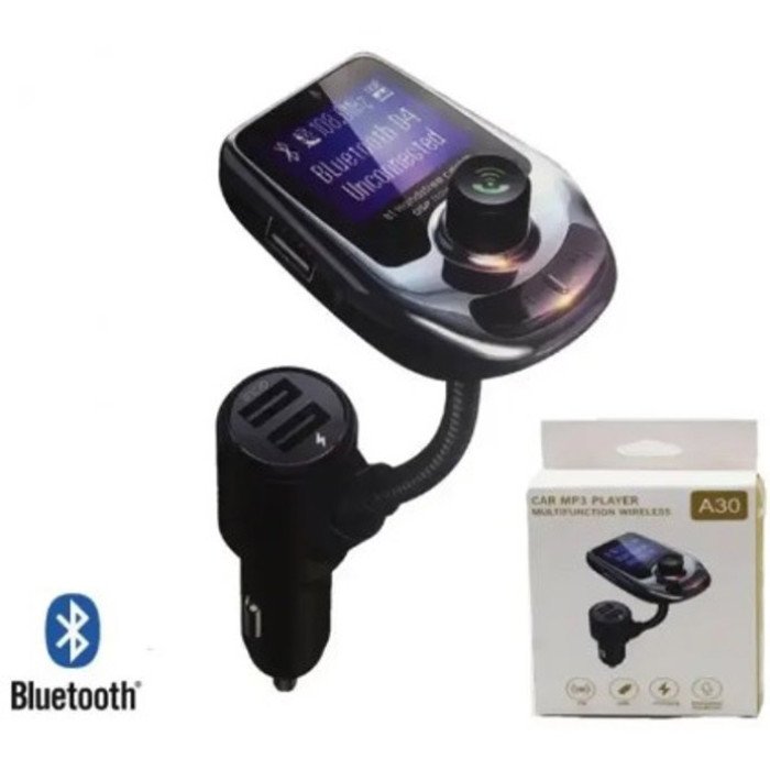 Автомобільний FM трансмітер модулятор A30 Bluetooth, Фм трансмітер від прикурювача