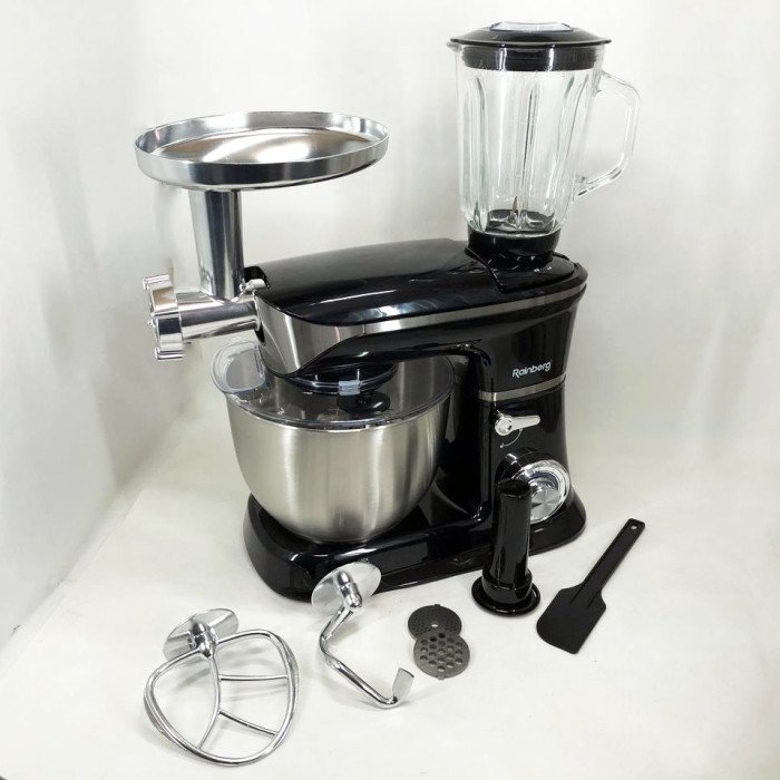 Багатофункціональний кухонний комбайн Rainberg RB-8080 Тістоміс, М'ясорубка, Блендер, Потужний блендер