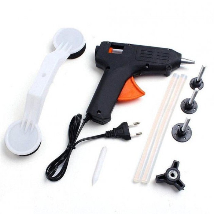 Інструмент для видалення вм'ятин на авто Clefers Pops-a-Den- Рихтування своїми руками - Клей, Пістолет, Присоска в комплекті