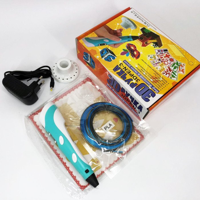 3D ручка Smart 3D Pen 2 c LCD дисплеєм, Цікава ручка 3д для дітей, Оригінальна. Колір: блакитний