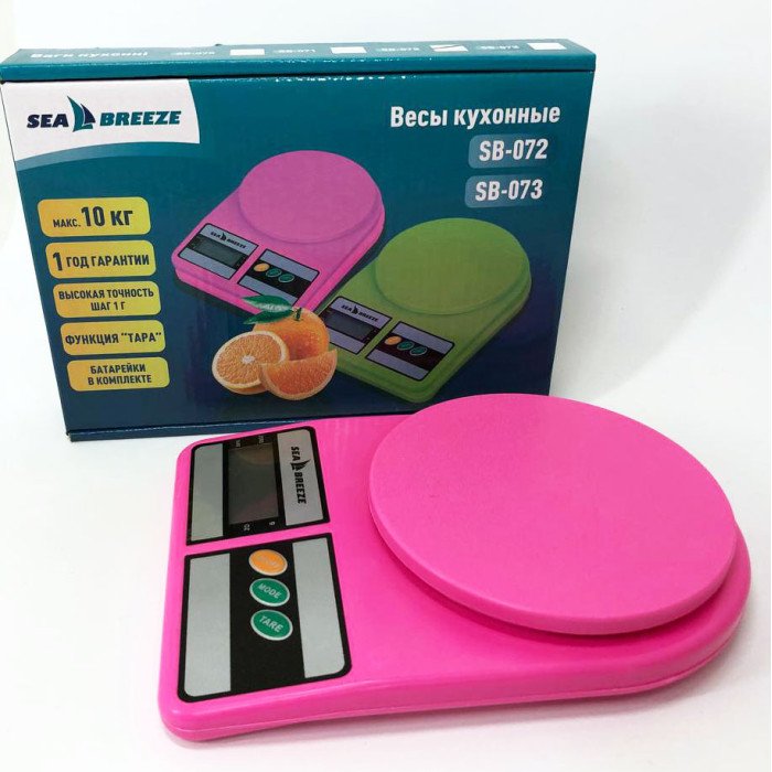 Ваги кухонні SeaBreeze SB-072, Електричні кухонні ваги, Точні кухонні ваги. Колір: рожевий