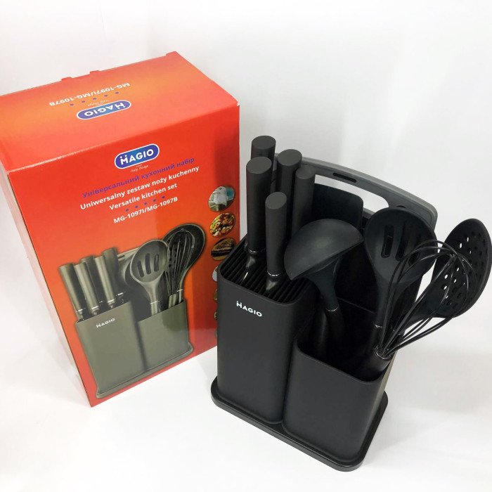 Набір силіконових кухонних речей Magio MG-1097B набір ножів лопаток 12 предметів
