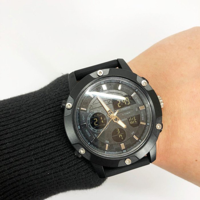 Годинник наручний чоловічий SKMEI 1757BKBK BLACK-BLACK, годинник наручний електронний тактичний. Колір: чорний