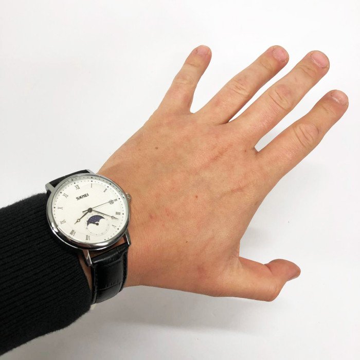 Годинник наручний чоловічий SKMEI 9308SIBK, чоловічий годинник стильний годинник на руку, модний чоловічий годинник круглий