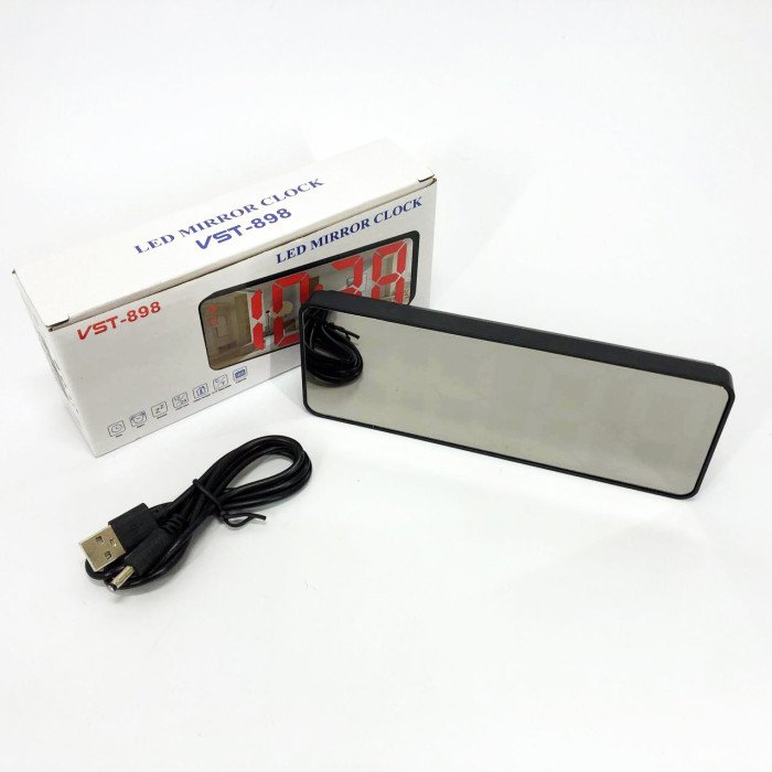 Електронний настільний LED годинник від USB VST-898-5 з будильником і термометром, настільний годинник light