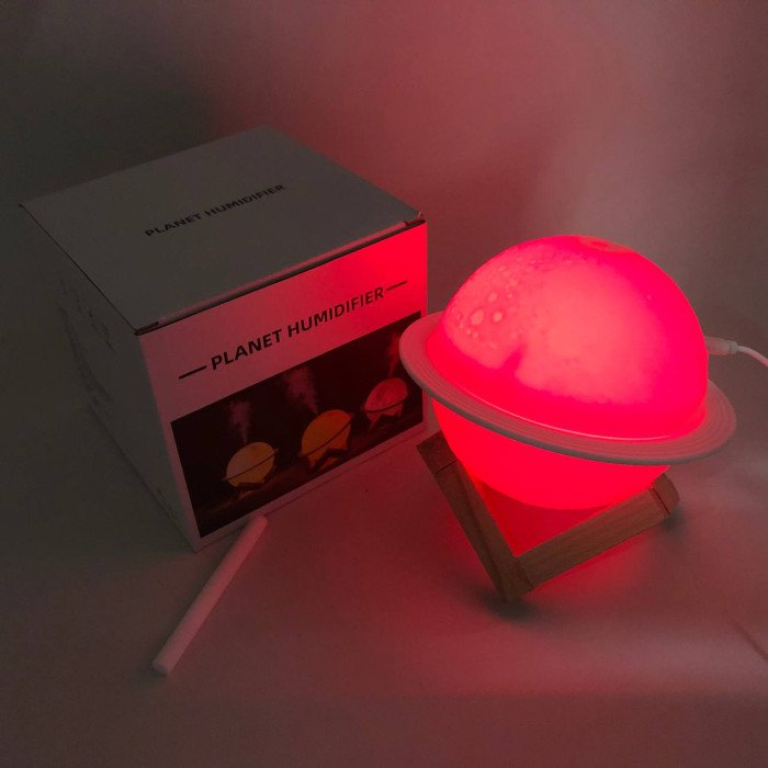 Зволожувач очисник повітря нічник 3 в 1 Сатурн компактний з LED підсвічуванням 3 режими міні арома лампа