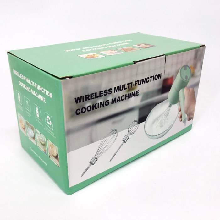 Ручний бездротовий міксер-подрібнювач 2 в 1. Колір: білий