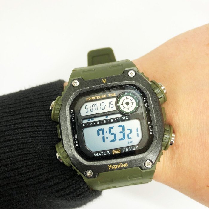 Годинник наручний чоловічий SKMEI 6212/2126AG, Годинник наручний електронний тактичний, Водостійкий годинник