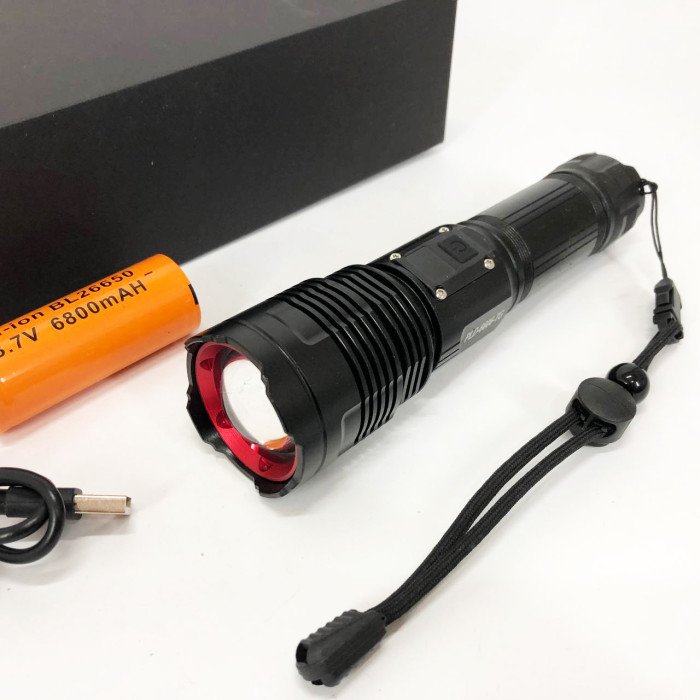 Ручний ліхтарик PLD-6606 White Laser LED PM50-TG, працює від акумулятора, надпотужний ліхтарик